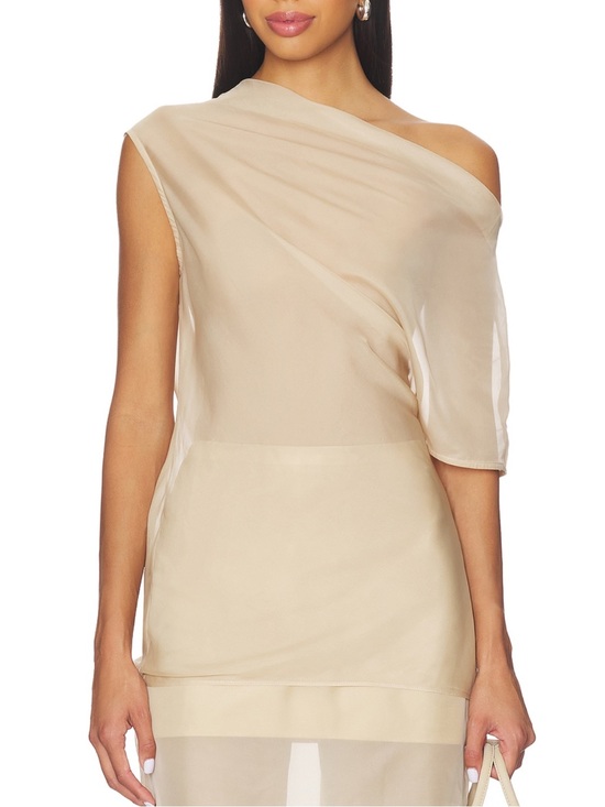 Eaves Tops - EAVES Saeunn Asym Top in Champagne size S